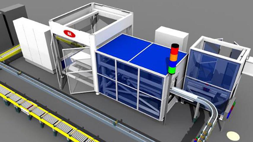 3D digital model of packaging line.