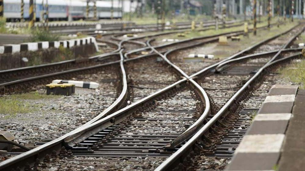 Tracks in rail yard