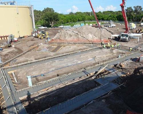 Ground level photo of Southwest Water Reclamation Facility while under construction